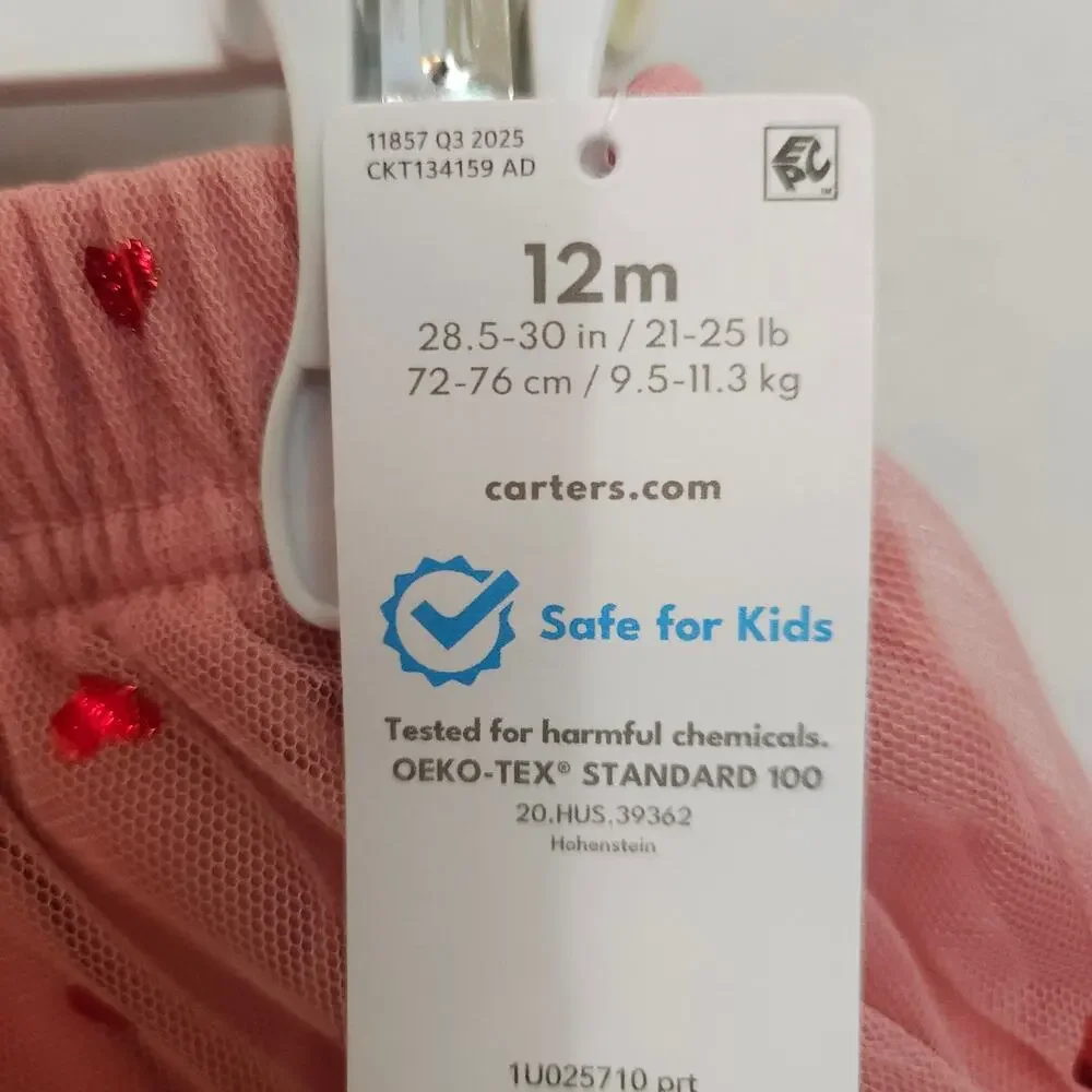 Carter's Baby Girl 12M Pink Tutu Skirt Diaper Cover NWT